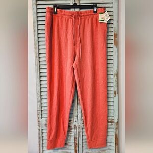 NWT ANNE KLEIN Jogger Pants L Anise Pink Stretch Comfort Cozycore Sweatpants